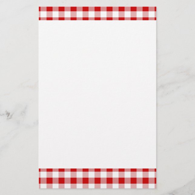 Gingham Pattern Stationery (Front)