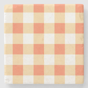 Gingham Pattern Stone Coaster
