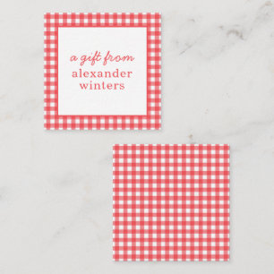 Gingham Personalised Gift Enclosure Cards
