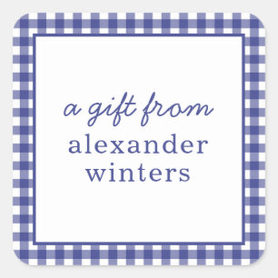 Gingham Personalised Gift Stickers