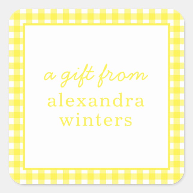 Gingham Personalised Gift Stickers (Front)