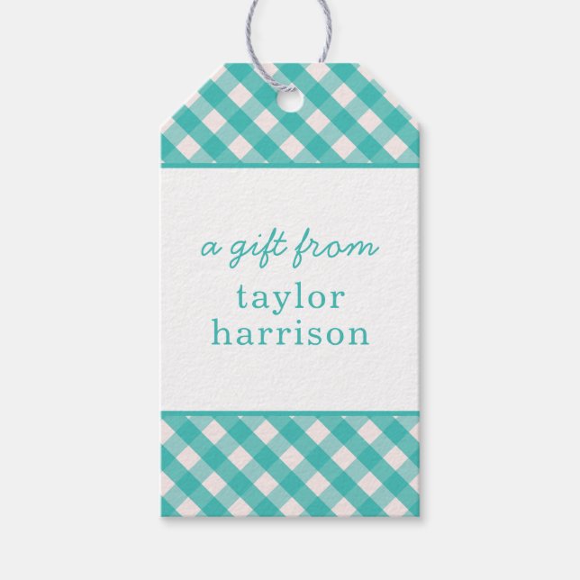 Gingham Personalised Gift Tags (Front)