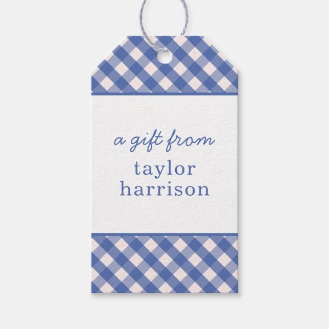 Gingham Personalised Gift Tags (Front)