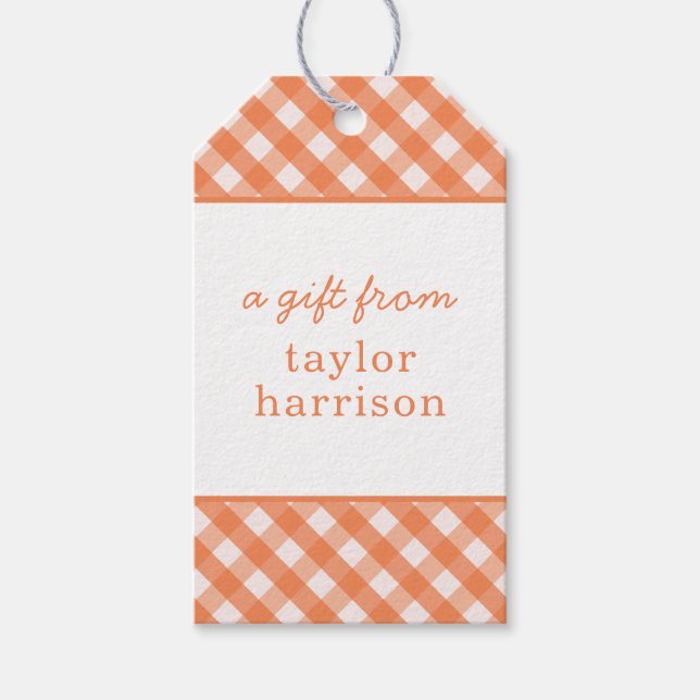 Gingham Personalised Gift Tags (Front)