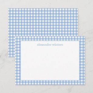 Gingham Personalised Note Cards