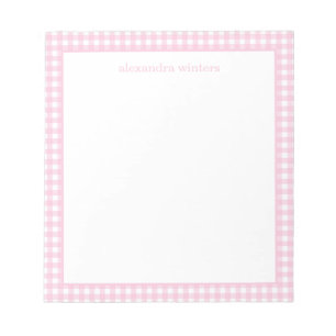 Gingham Personalised Notepad
