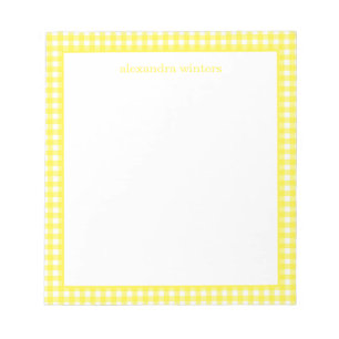 Gingham Personalised Notepad