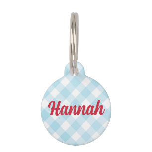Gingham Pet Tag