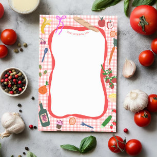 Gingham Picnic Cute CUSTOM Shopping List Grocery  Post-it Notes