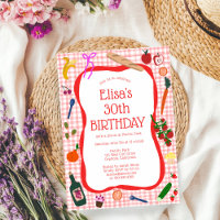 Gingham Picnic Modern Cute CUSTOM BIRTHDAY PARTY