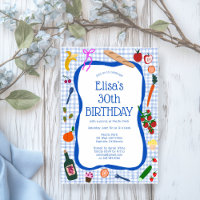 Gingham Picnic Modern Cute CUSTOM BIRTHDAY PARTY