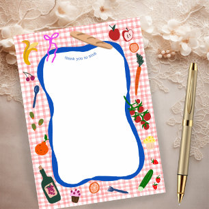 Gingham Picnic Modern Cute CUSTOM BIRTHDAY Thank You Card