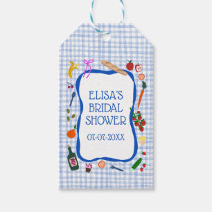 Gingham Picnic Modern Cute CUSTOM Bridal Shower Gift Tags