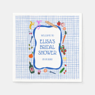 Gingham Picnic Modern Cute CUSTOM Bridal Shower Napkin