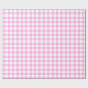 Gingham pink and white patterned wrap wrapping paper