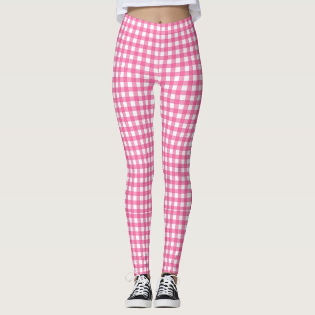 Gingham Pink Yoga Pants (Front)