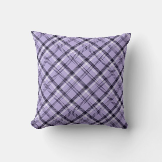 gingham plaid checks chequered pattern purple cushion (Front)