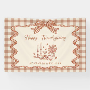 Gingham Plaid Friendsgiving Dinner Banner