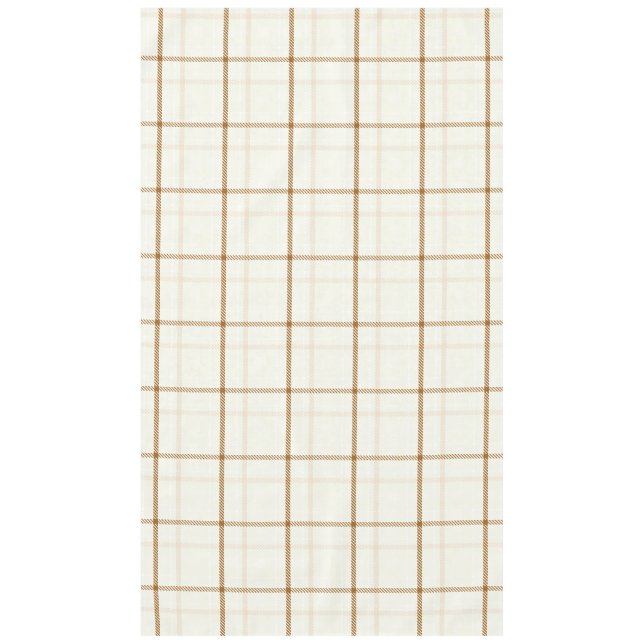 Gingham plaid neutral brown ivory pastel colour tablecloth (Front)