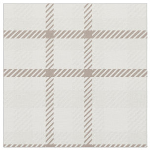 Gingham plaid neutral coffee latte stripes  fabric