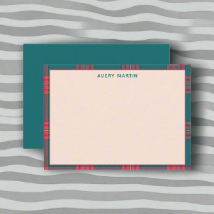 Gingham Plaid Personalised Thank you Card