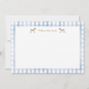 Gingham Puppy Flat cards