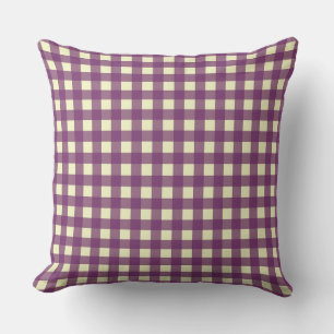 GINGHAM - PURPLE & WHITE CUSHION