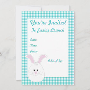 Gingham Rabbit Invitation