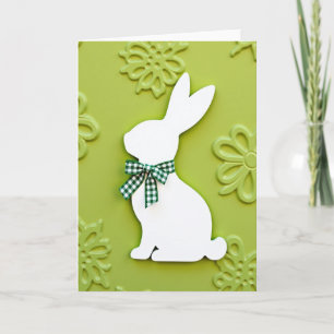 Gingham Rabbit Pattern Card