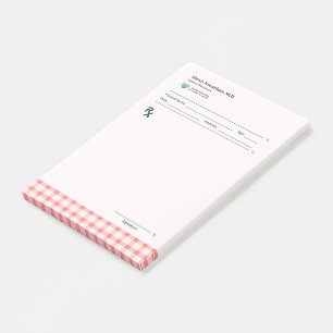 Gingham Recipes Blush Pink Check Cute Feminine Post-it Notes