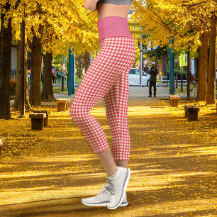 Gingham Red Capri Leggings