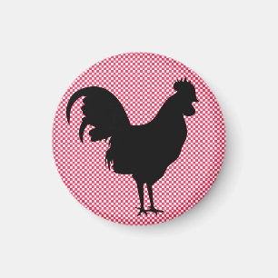 Gingham Rooster Magnet
