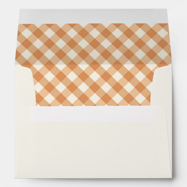 Gingham Rustic – Autumn Fall Baby Shower | Envelope (Back (Bottom))
