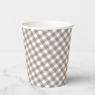 Gingham – Rustic Autumn Fall Baby Shower   Paper Cups
