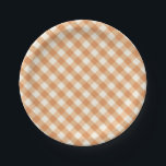 Gingham – Rustic Autumn Fall Baby Shower | Paper Plate<br><div class="desc">Our autumn paper plates feature lovely gingham patterns - perfect for that fall baby shower,  bridal shower or wedding celebration. Celebrate with your friends and loved ones with our minimal classic autumn-inspired design.</div>