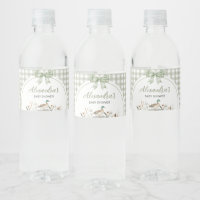 Gingham Sage Green Mallard Duck Baby Shower
