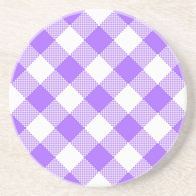 Gingham Series---Purple Coaster 1 of  many colours (Front)