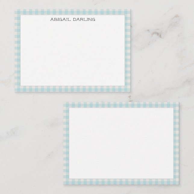 Gingham Simple Modern Thin Border Card (Front/Back)