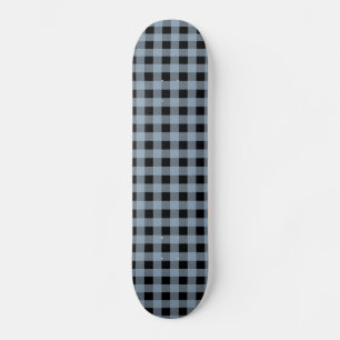 Gingham Slate and Black Skateboard