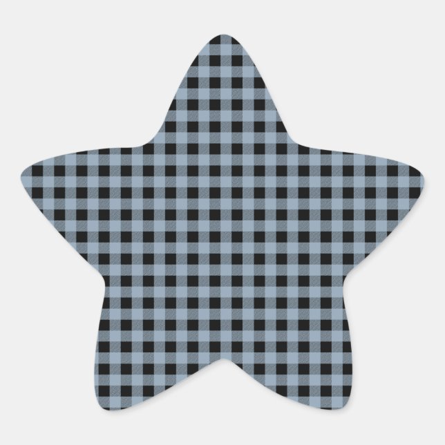 Gingham Slate and Black Star Sticker (Front)