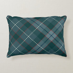 Gingham style classic blue scottish tartan plaid decorative cushion