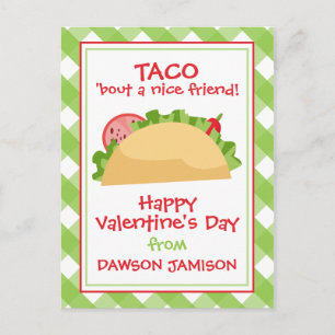 Gingham Taco Personalised Valentine's Cards