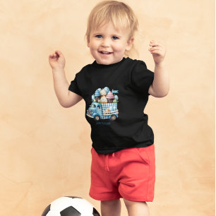 Gingham Vintage Truck Loaded With Easter Cupcakes Toddler T-Shirt