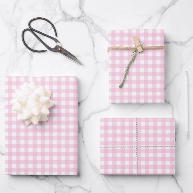 Gingham Wrapping Paper Sheets (Front)