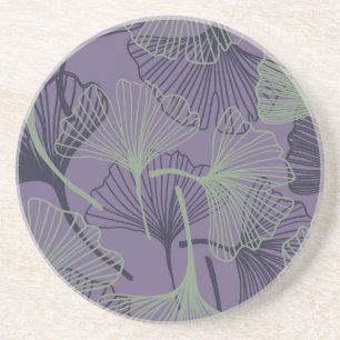 Gingko biloba: abstract vintage pattern. coaster