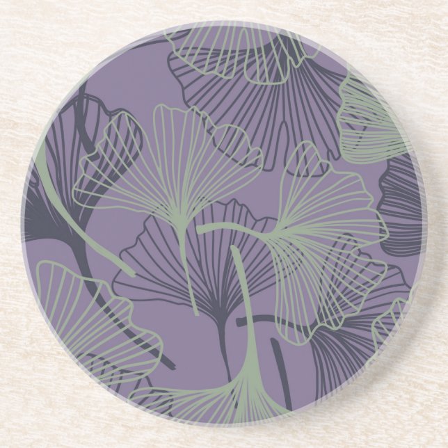 Gingko biloba: abstract vintage pattern. coaster (Front)