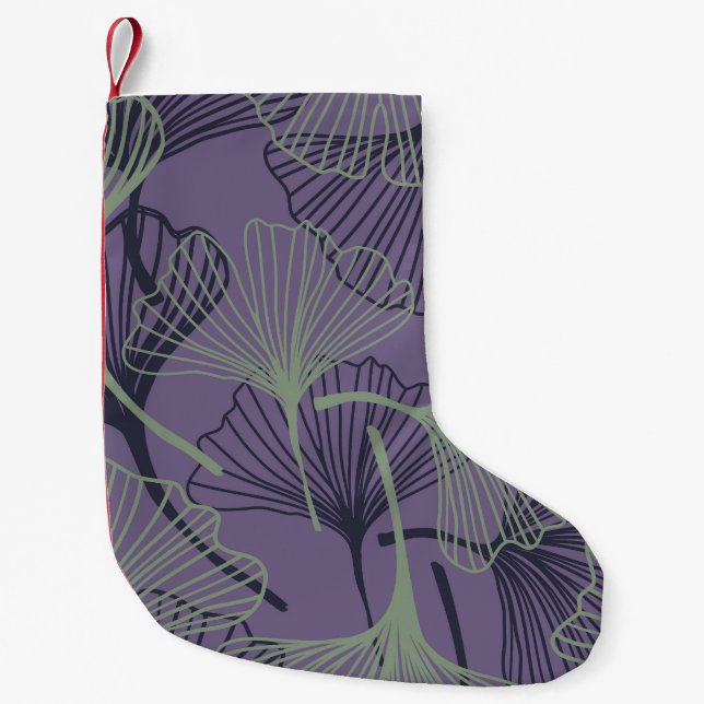 Gingko biloba: abstract vintage pattern. small christmas stocking (Front)