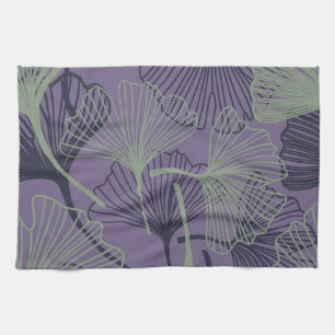 Gingko biloba: abstract vintage pattern. tea towel