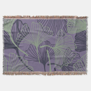 Gingko biloba: abstract vintage pattern. throw blanket