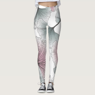Gingko biloba hand-drawn. leggings